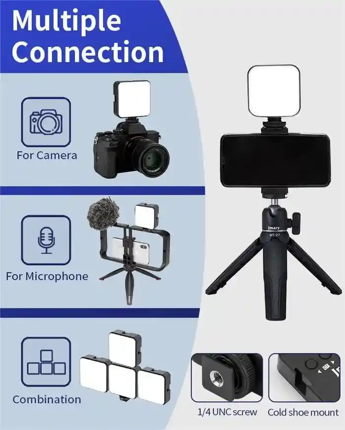 Jmary FM-69RGB Rechargeable Mini RGB Light built-in 2000mAh rechargeable battery with Type-C charging interface
